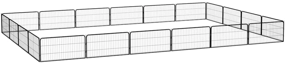 Šunų aptvaras, 20 segmentų, juodas, 100x50cm, plienas