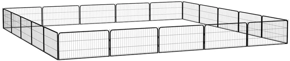 Šunų aptvaras, 20 segmentų, juodas, 100x50cm, plienas