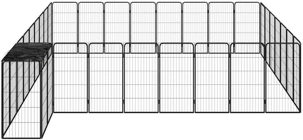 Šunų aptvaras, 34 segmentai, juodas, 50x100cm, plienas