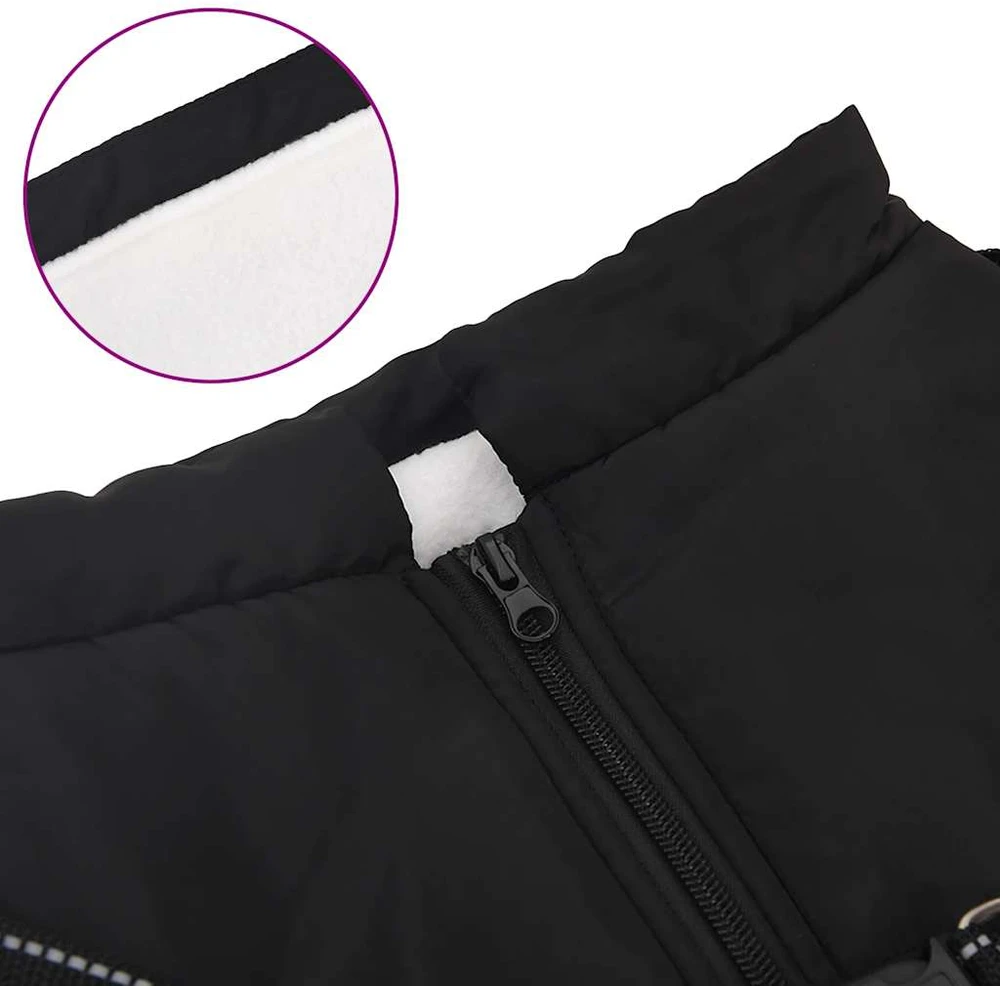 Šunų kailis su diržais, atsparus vandeniui, juodas, 5XL