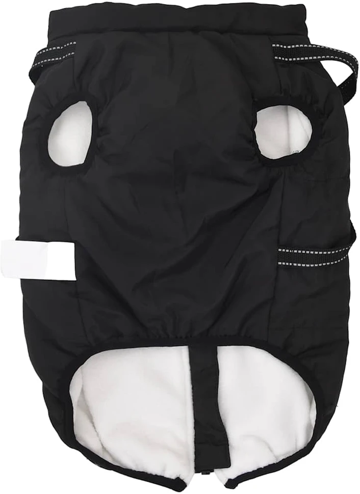 Šunų kailis su diržais, atsparus vandeniui, juodas, 5XL