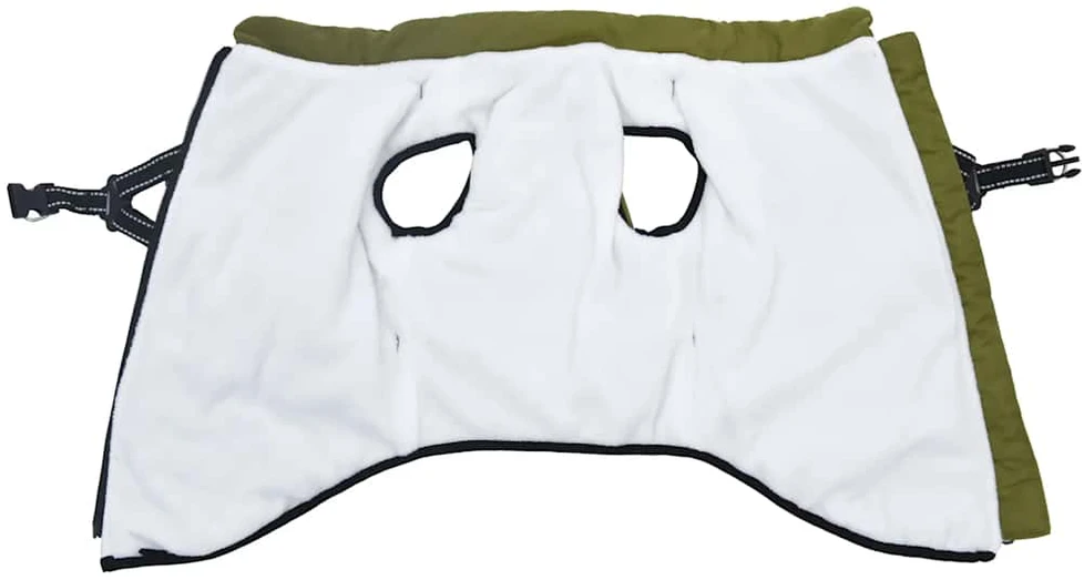 Šunų kailis su diržais, atsparus vandeniui, žalias, 3XL
