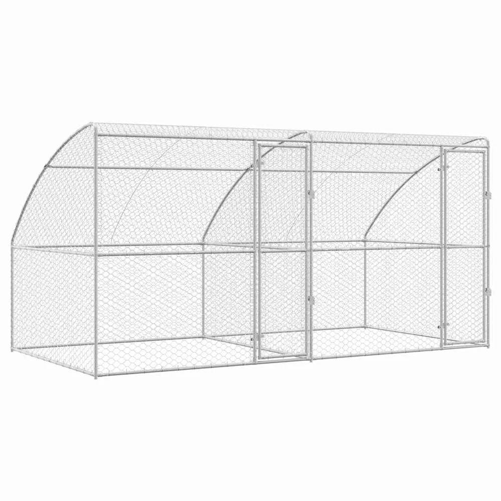 Šunų narvas 2 vnt. Sidabrinė 4 x 2 x 2 m Galvanizuotas plienas