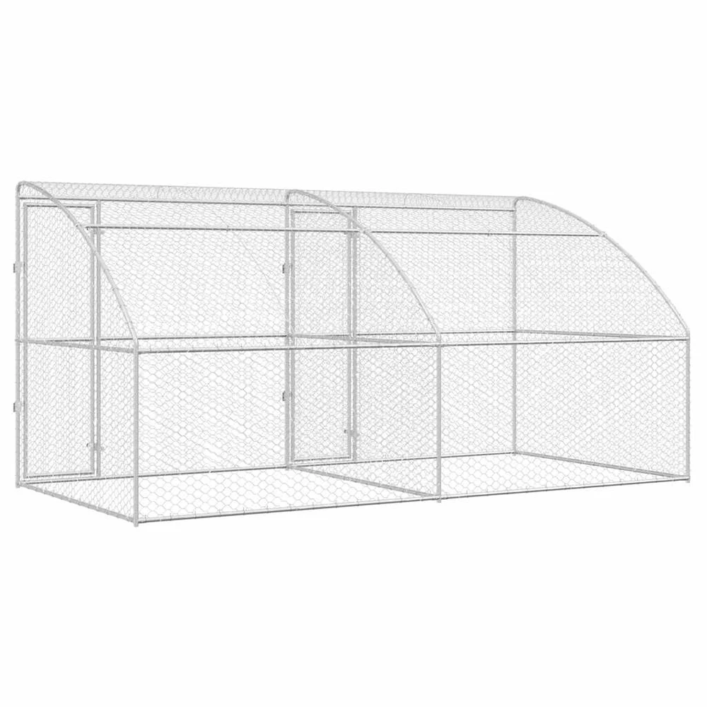 Šunų narvas 2 vnt. Sidabrinė 4 x 2 x 2 m Galvanizuotas plienas