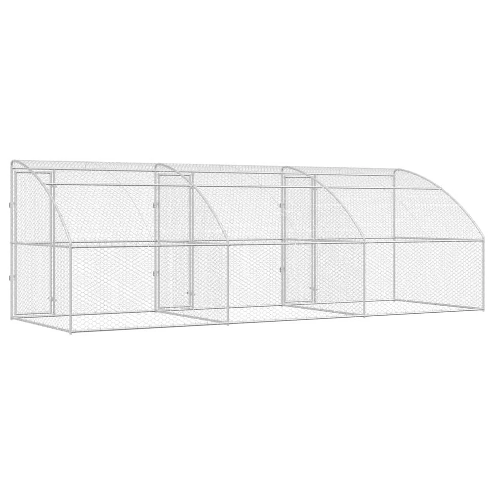 Šunų narvas 3 vnt. Sidabrinė 6 x 2 x 2 m Galvanizuotas plienas