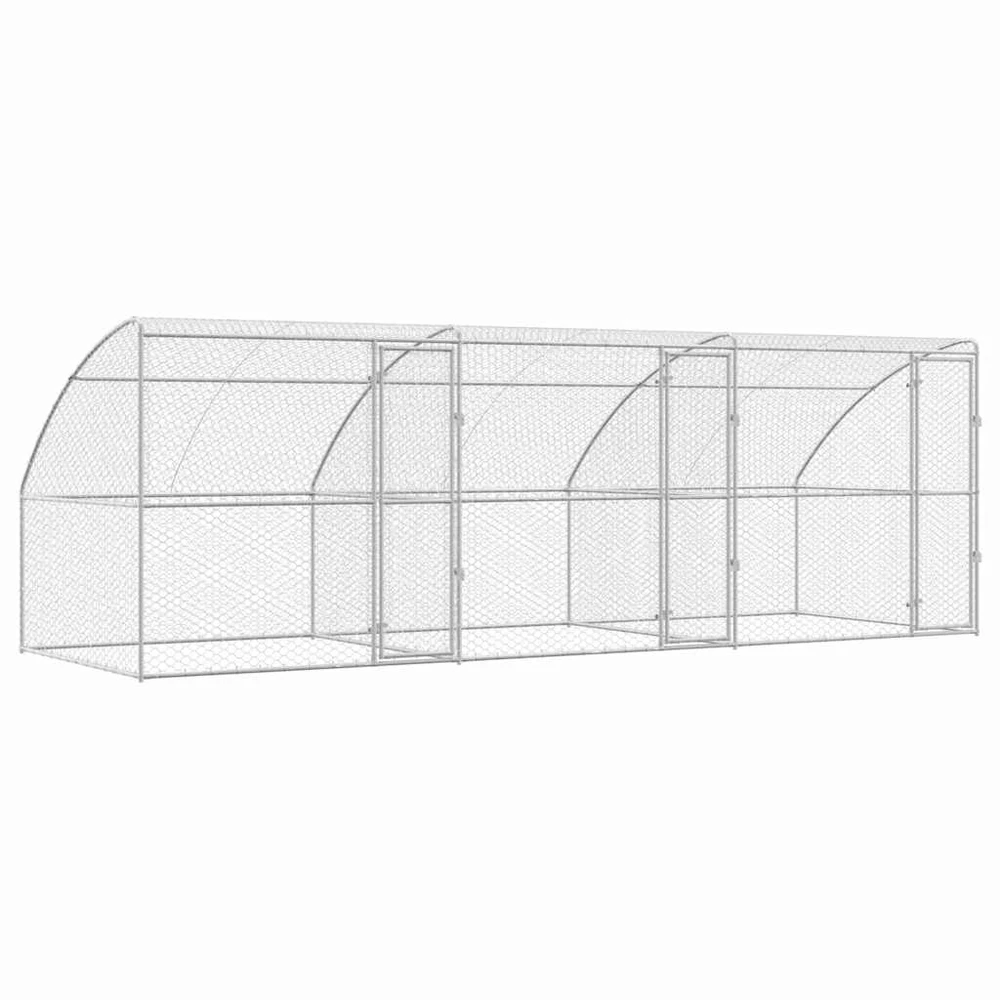 Šunų narvas 3 vnt. Sidabrinė 6 x 2 x 2 m Galvanizuotas plienas
