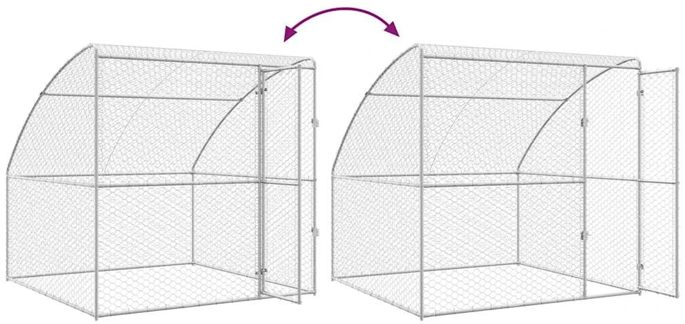 Šunų narvas 3 vnt. Sidabrinė 6 x 2 x 2 m Galvanizuotas plienas