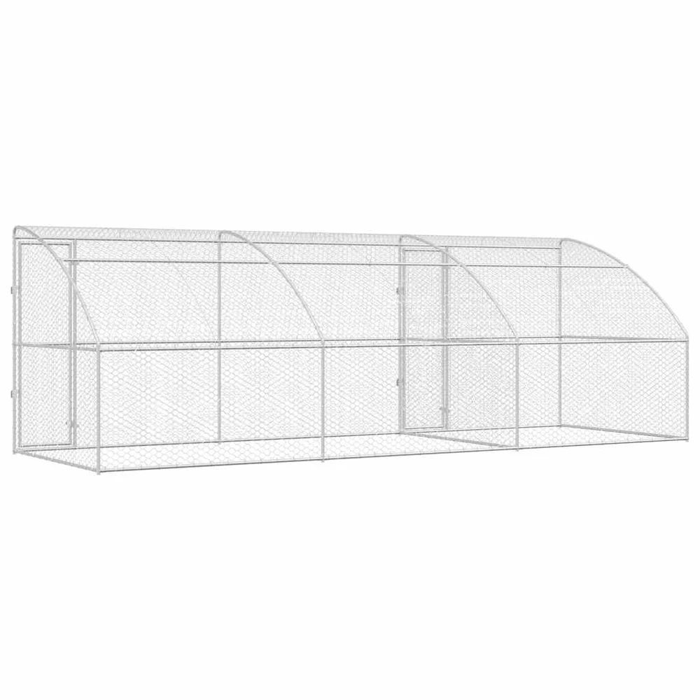 Šunų narvas 3 vnt. Sidabrinė 6 x 2 x 2 m Galvanizuotas plienas