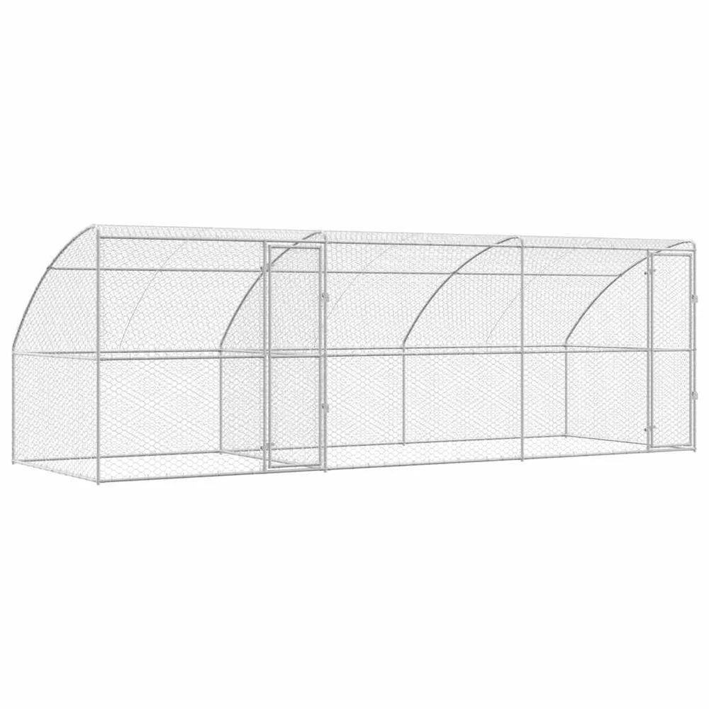 Šunų narvas 3 vnt. Sidabrinė 6 x 2 x 2 m Galvanizuotas plienas