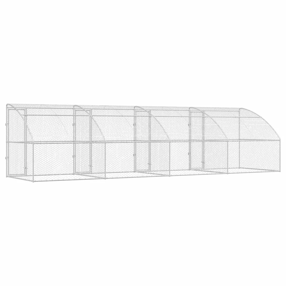 Šunų narvas 4 vnt. Sidabrinė 8 x 2 x 2 m Galvanizuotas plienas
