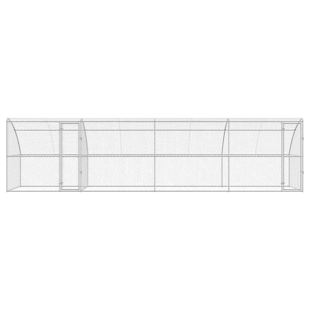 Šunų narvas 4 vnt. Sidabrinė 8 x 2 x 2 m Galvanizuotas plienas