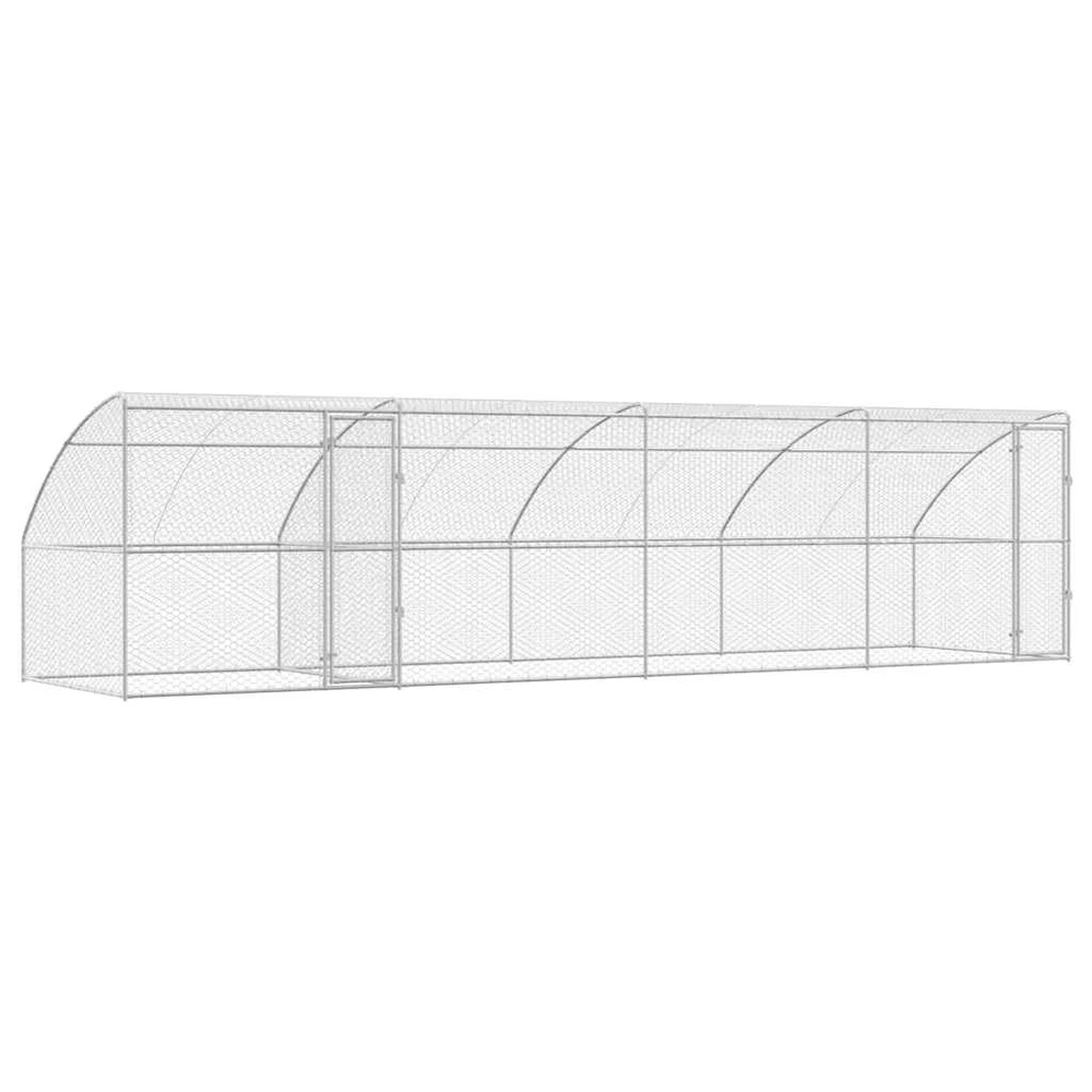 Šunų narvas 4 vnt. Sidabrinė 8 x 2 x 2 m Galvanizuotas plienas