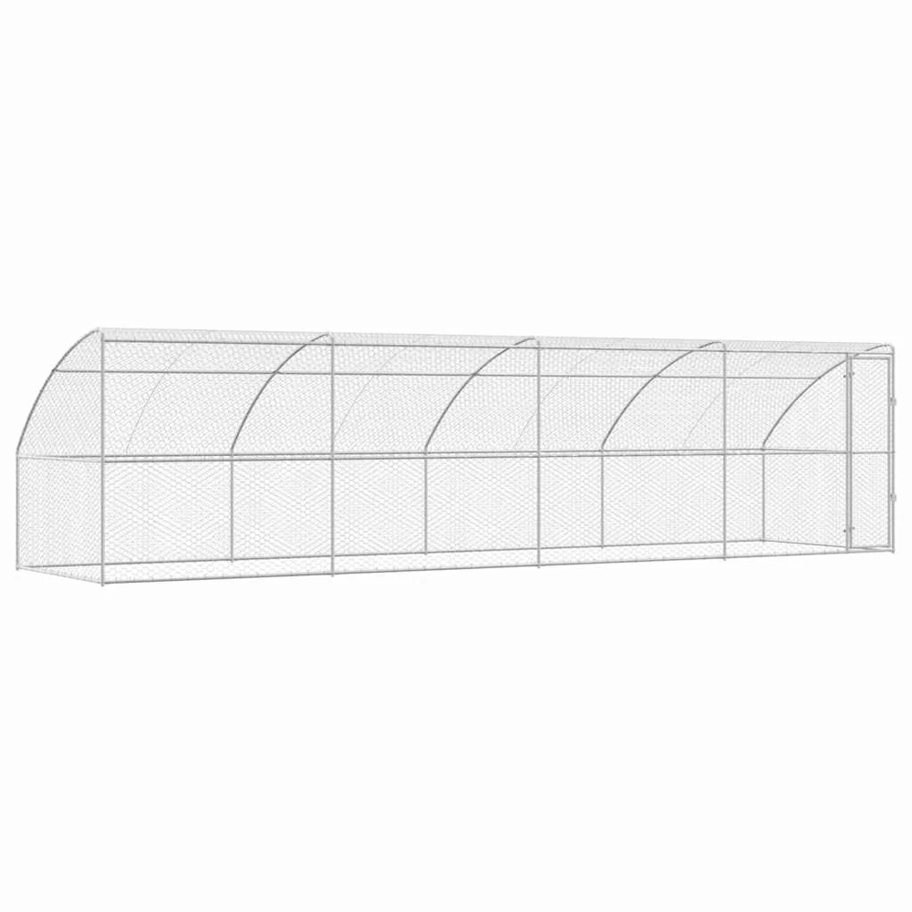 Šunų narvas 4 vnt. Sidabrinė 8 x 2 x 2 m Galvanizuotas plienas