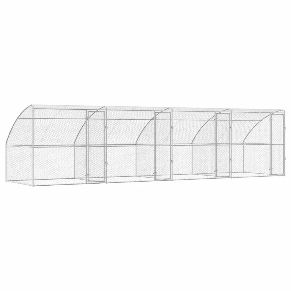 Šunų narvas 4 vnt. Sidabrinė 8 x 2 x 2 m Galvanizuotas plienas