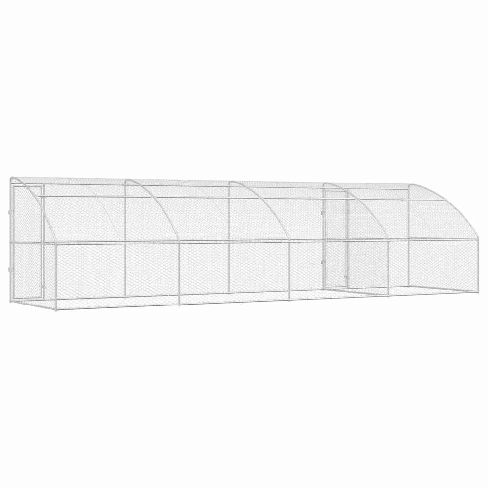 Šunų narvas 4 vnt. Sidabrinė 8 x 2 x 2 m Galvanizuotas plienas