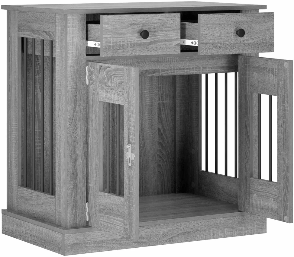 Šunų narvas baldams Pilka Sonoma 80 x 47,5 x 80 cm