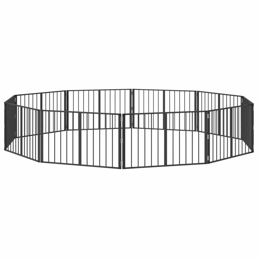 Šunų vartai 10 vnt. Juoda 100 x 60 cm Galvanizuotas plienas