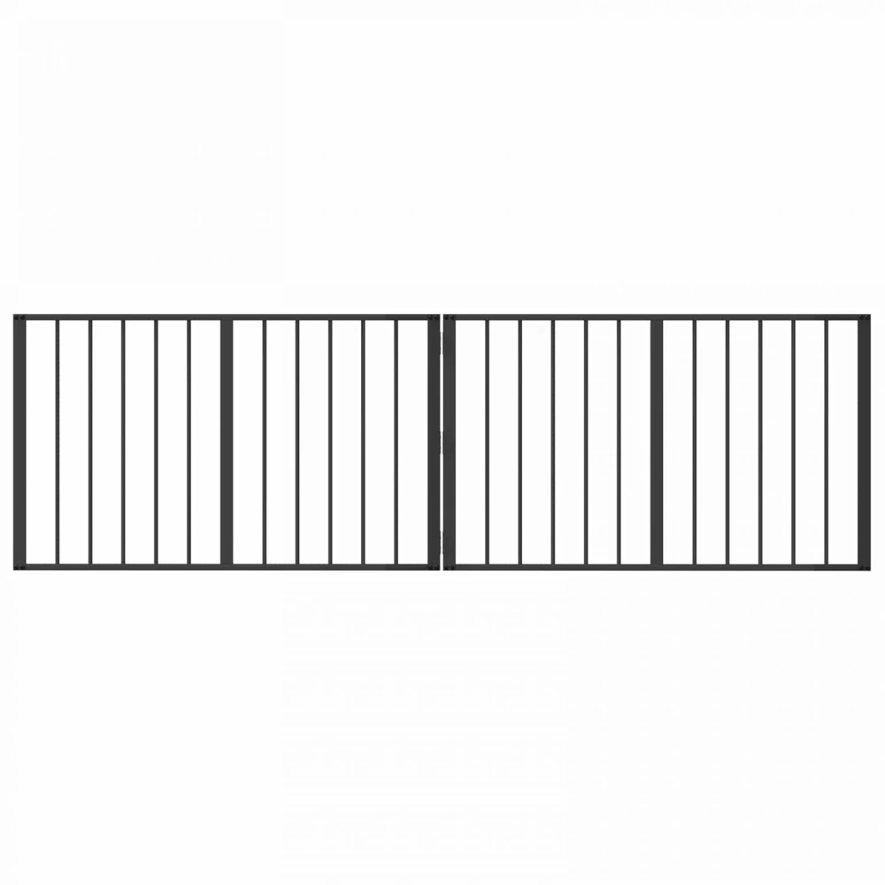 Šunų vartai 2 vnt. Juoda 100 x 60 cm Galvanizuotas plienas