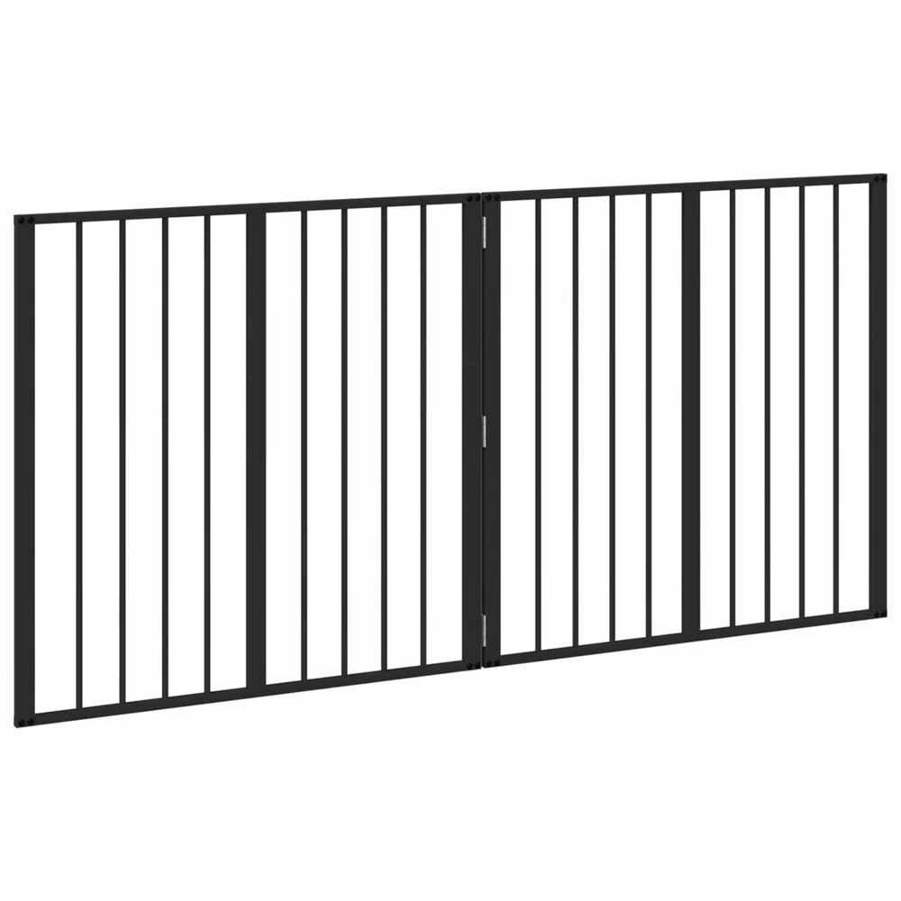 Šunų vartai 2 vnt. Juoda 80 x 80 cm Galvanizuotas plienas