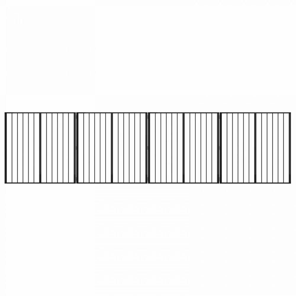 Šunų vartai 4 vnt. Juoda 100 x 100 cm Galvanizuotas plienas