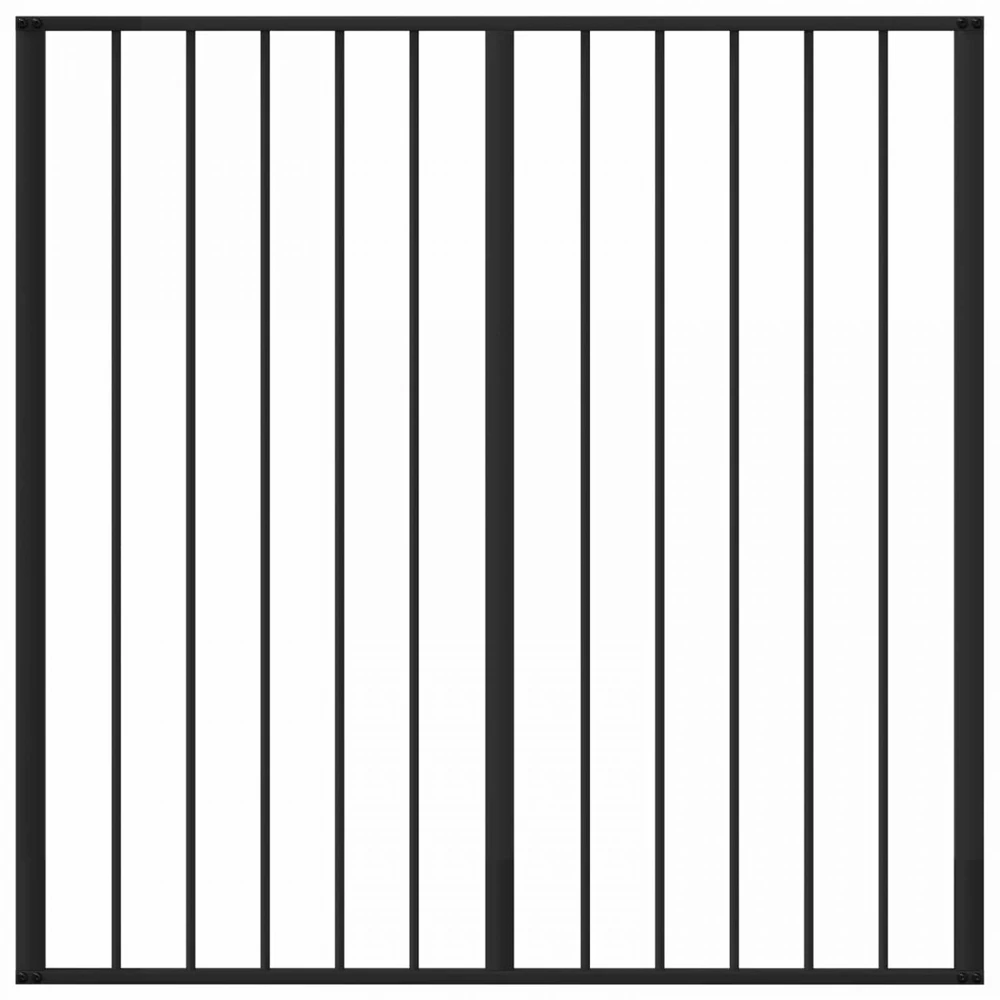 Šunų vartai 4 vnt. Juoda 100 x 100 cm Galvanizuotas plienas