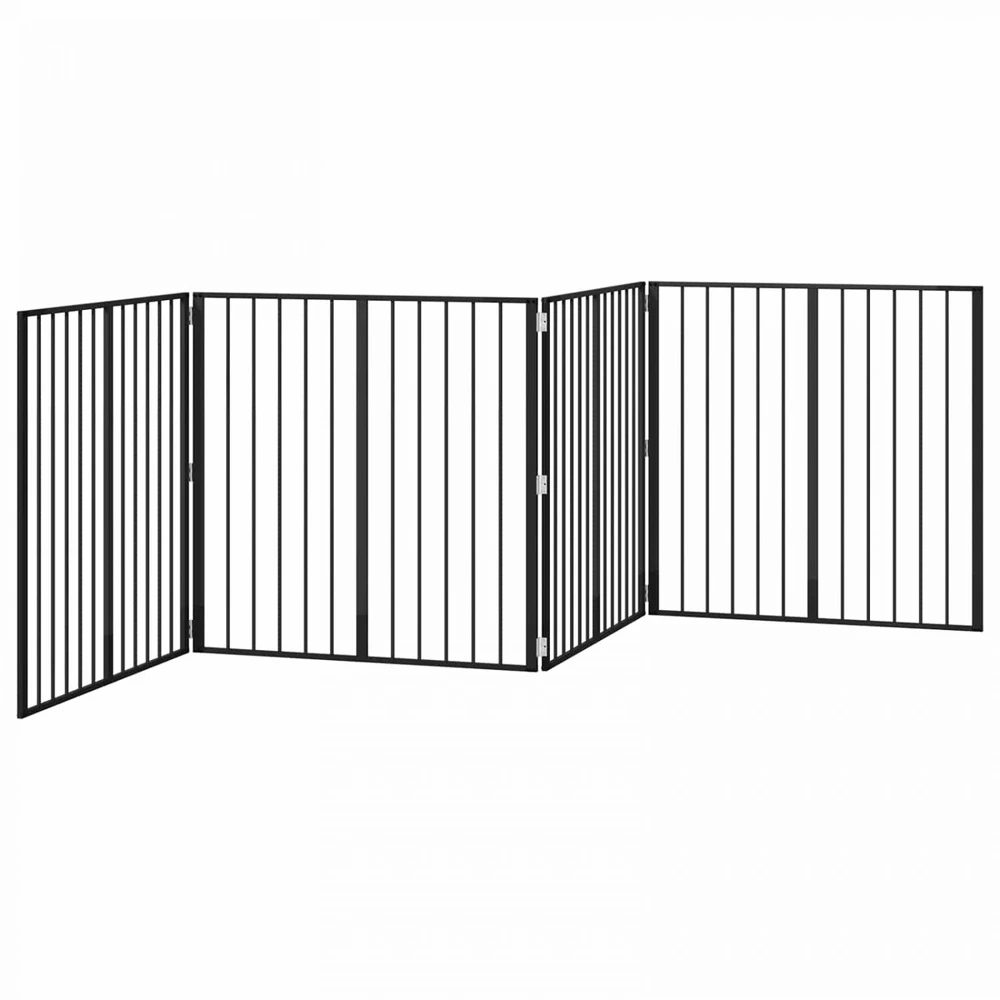 Šunų vartai 4 vnt. Juoda 100 x 100 cm Galvanizuotas plienas