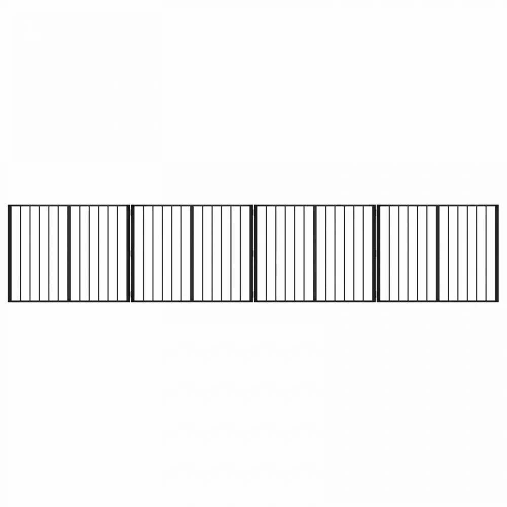 Šunų vartai 4 vnt. Juoda 100 x 80 cm Galvanizuotas plienas