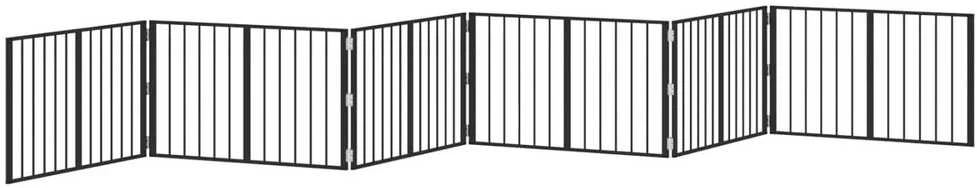 Šunų vartai 6 vnt. Juoda 100 x 60 cm Galvanizuotas plienas