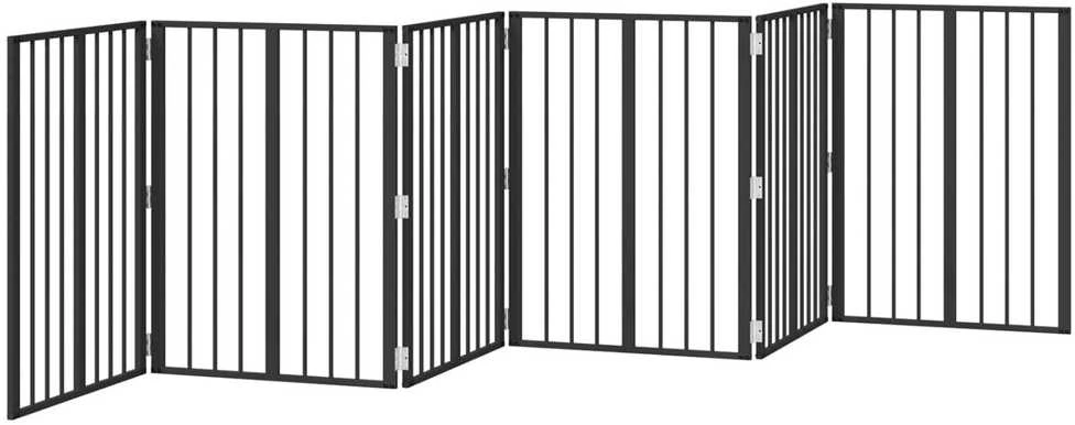Šunų vartai 6 vnt. Juoda 60 x 80 cm Galvanizuotas plienas