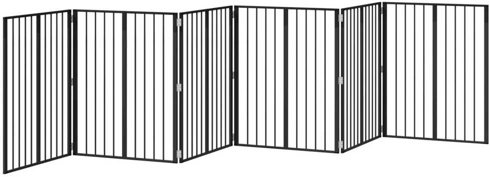 Šunų vartai 6 vnt. Juoda 80 x 100 cm Galvanizuotas plienas