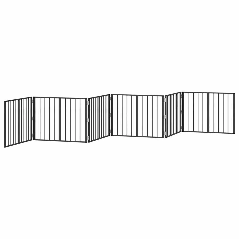 Šunų vartai 6 vnt. Juoda 80 x 60 cm Galvanizuotas plienas