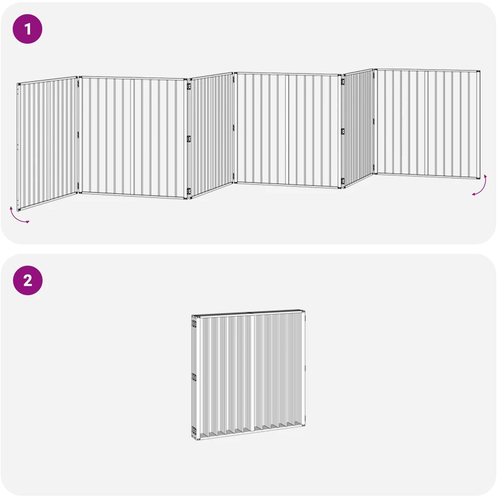 Šunų vartai 6 vnt. Juoda 100 x 100 cm Galvanizuotas plienas