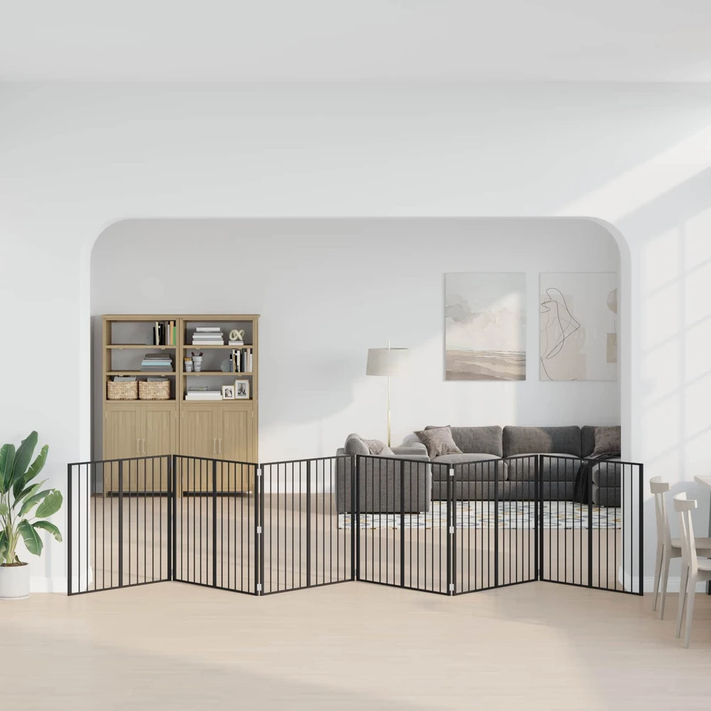 Šunų vartai 6 vnt. Juoda 100 x 100 cm Galvanizuotas plienas