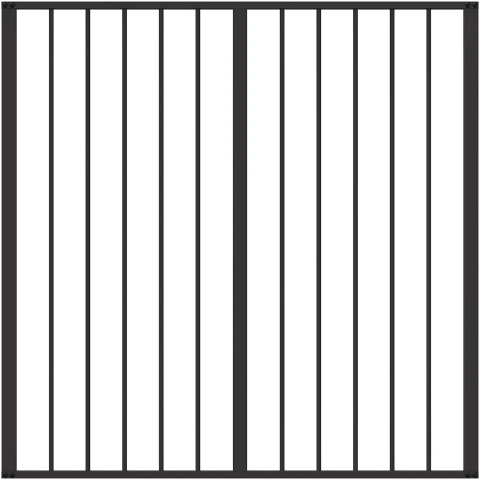 Šunų vartai 6 vnt. Juoda 100 x 100 cm Galvanizuotas plienas