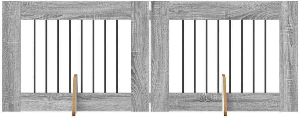 Sulankstomi šunų vartai su stovais 2 vnt. Pilka Sonoma 160,5 cm