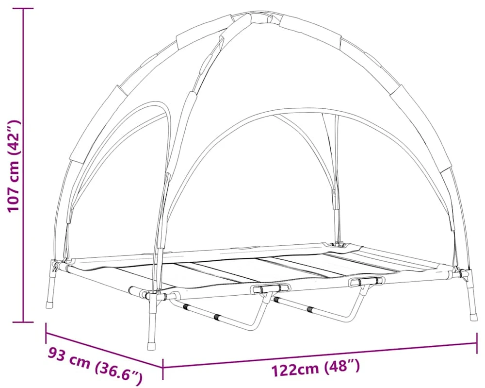 Šuo Lova Ruda 122 x 93 x 106,5 cm Plienas