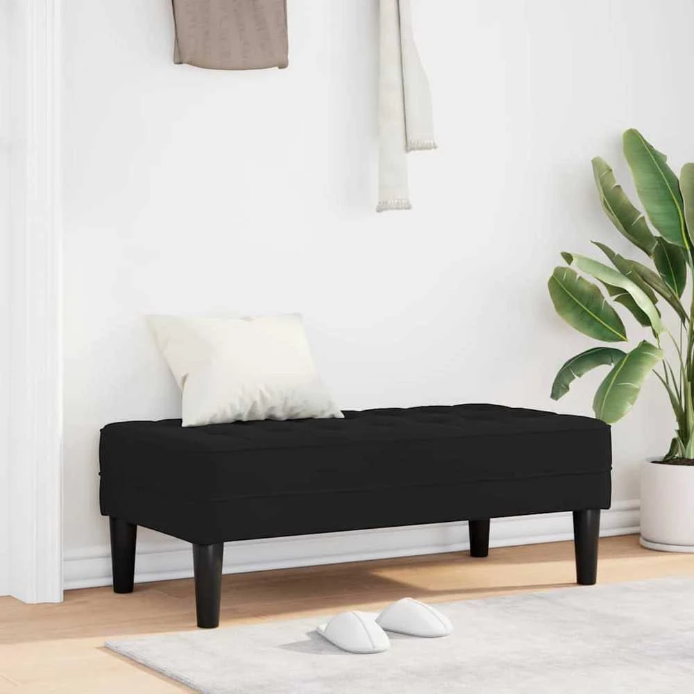 suoliukas su pagalve Juoda 113 x 57 x 39 cm Aksomas