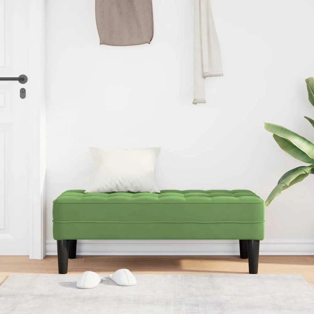 suoliukas su pagalve Šviesiai žalia 113 x 57 x 39 cm Aksomas
