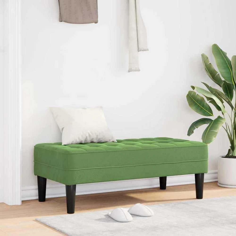 suoliukas su pagalve Šviesiai žalia 113 x 57 x 39 cm Aksomas