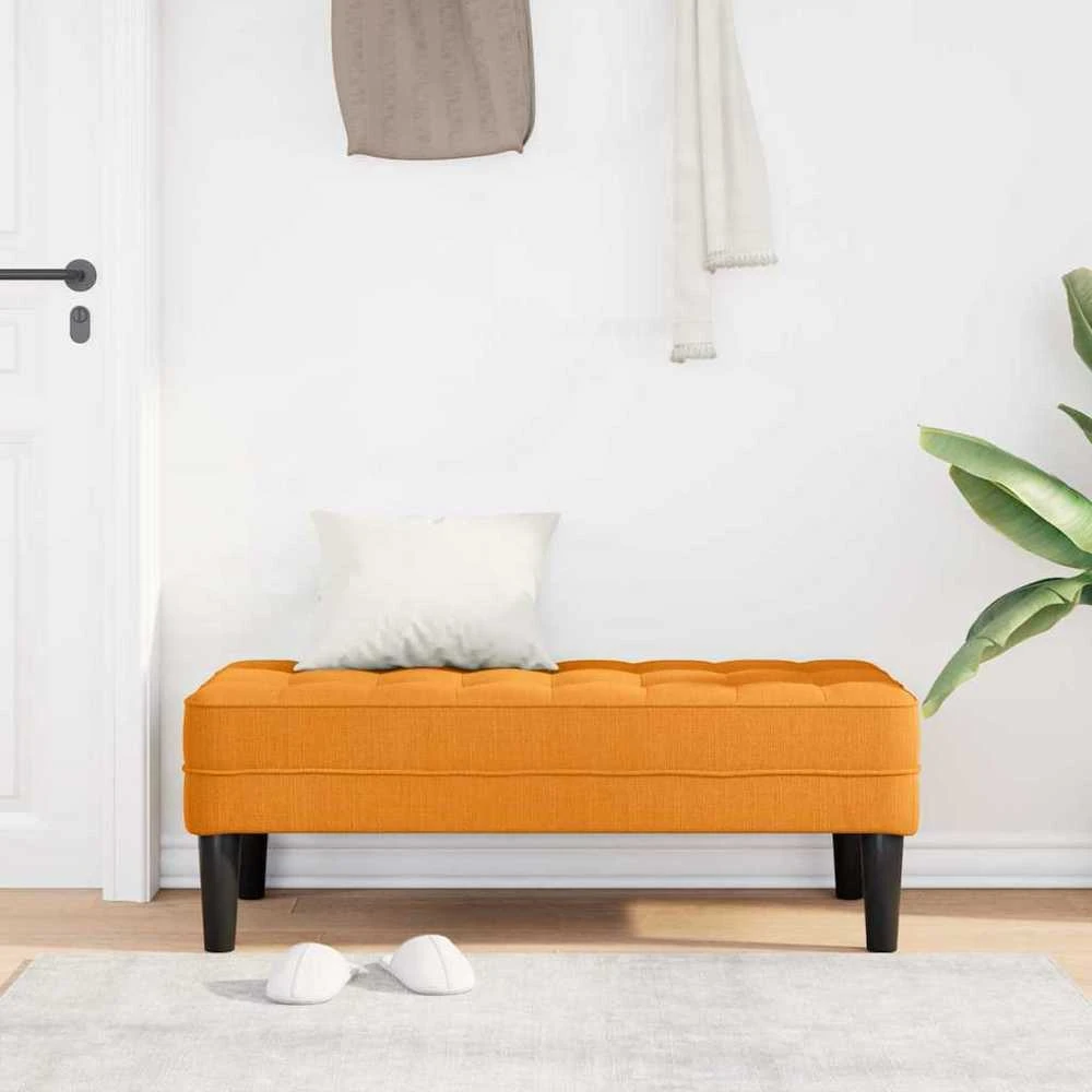 suoliukas su pagalve Tamsiai geltona 113 x 57 x 39 cm audinys