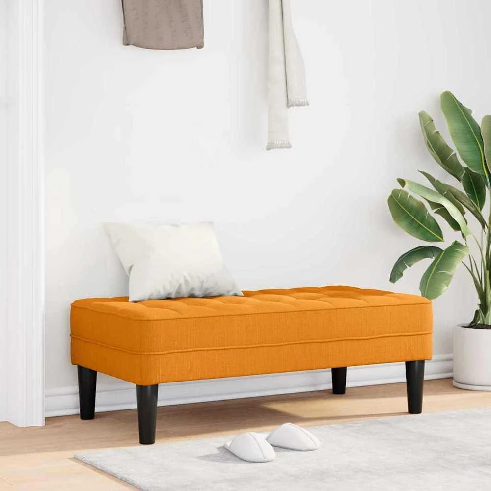 suoliukas su pagalve Tamsiai geltona 113 x 57 x 39 cm audinys