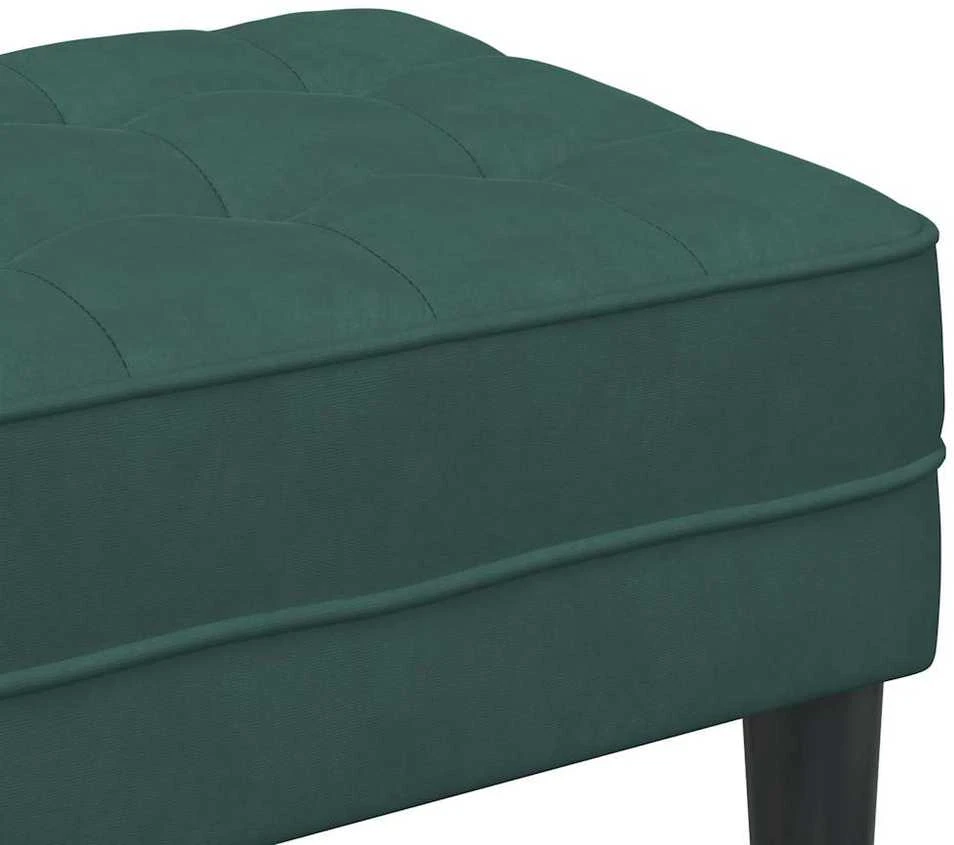 suoliukas su pagalve Tamsiai žalia 113 x 57 x 39 cm Aksomas