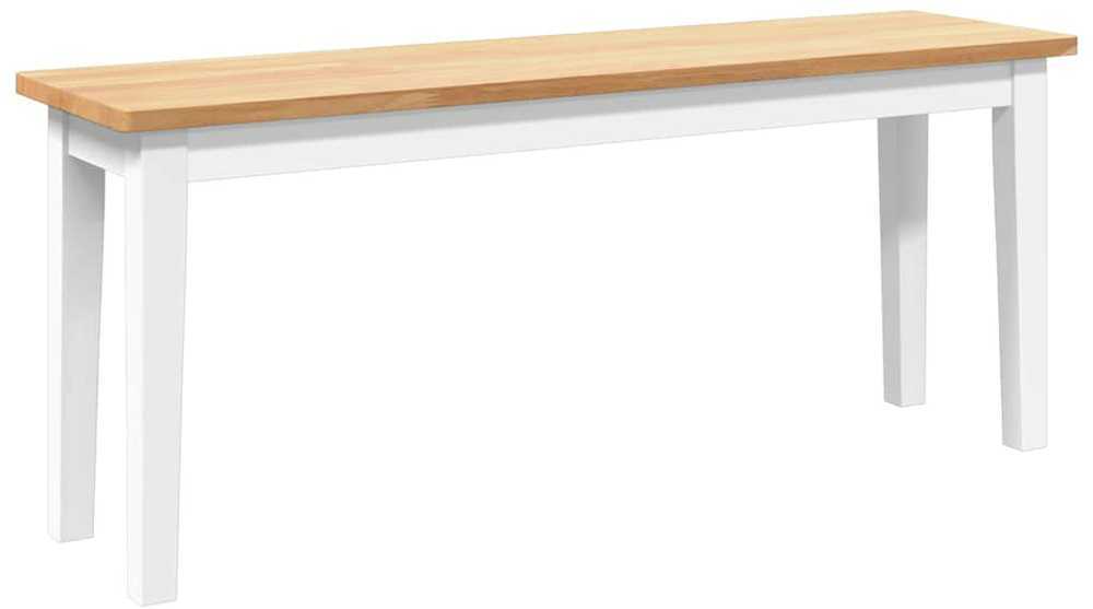 Suoliukas 110 cm Balta medžio masyvo guma