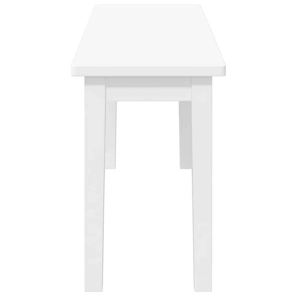 Suoliukas 110 cm Balta medžio masyvo guma