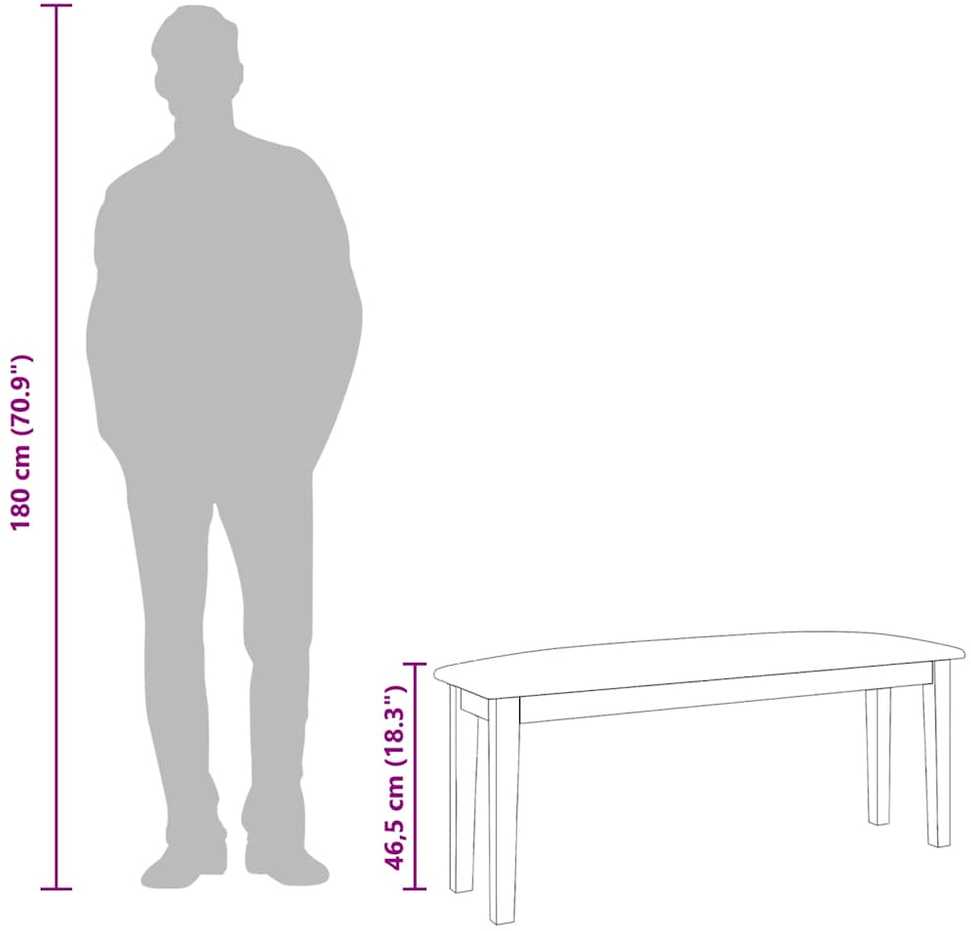 Suoliukas 110 cm Medžio masyvo guma