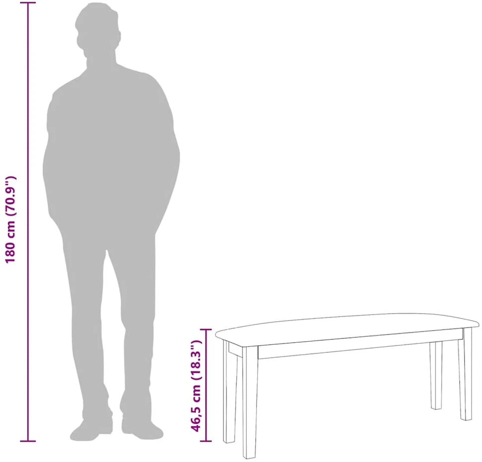 Suoliukas 110 cm Medžio masyvo guma
