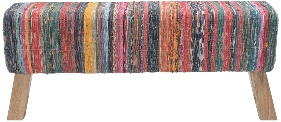 suoliukas 110 x 30 x 45 cm Tikra oda Įvairiaspalvis