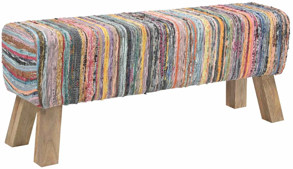 suoliukas 110 x 30 x 45 cm Tikra oda Įvairiaspalvis