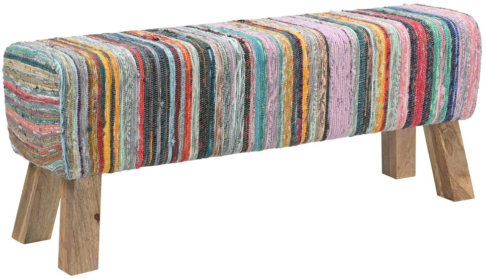 suoliukas 110 x 30 x 45 cm Tikra oda Įvairiaspalvis