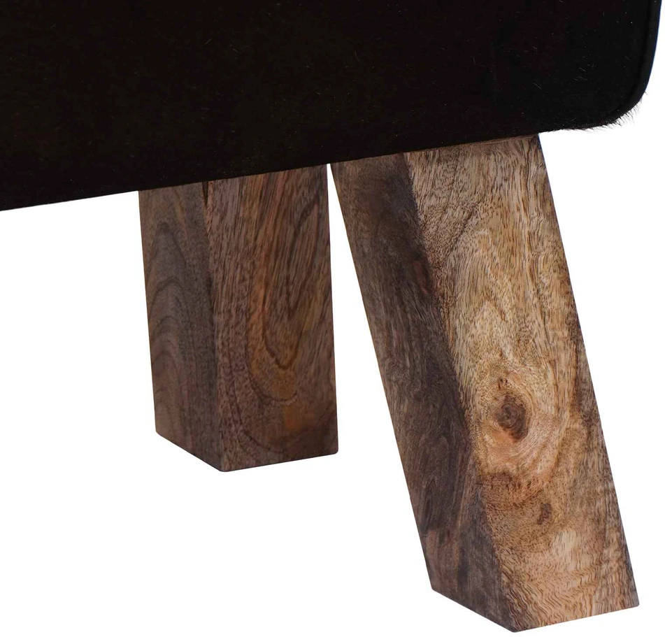 suoliukas 110 x 30 x 45 cm Tikra oda Juoda ir Balta